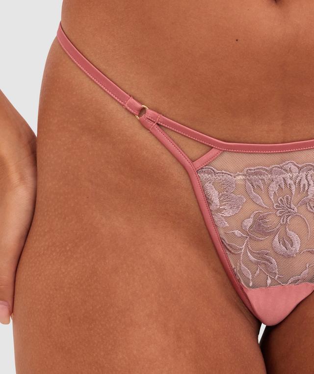 Night Games Bare All Unlined Delight & String Set - Rose/Lilac