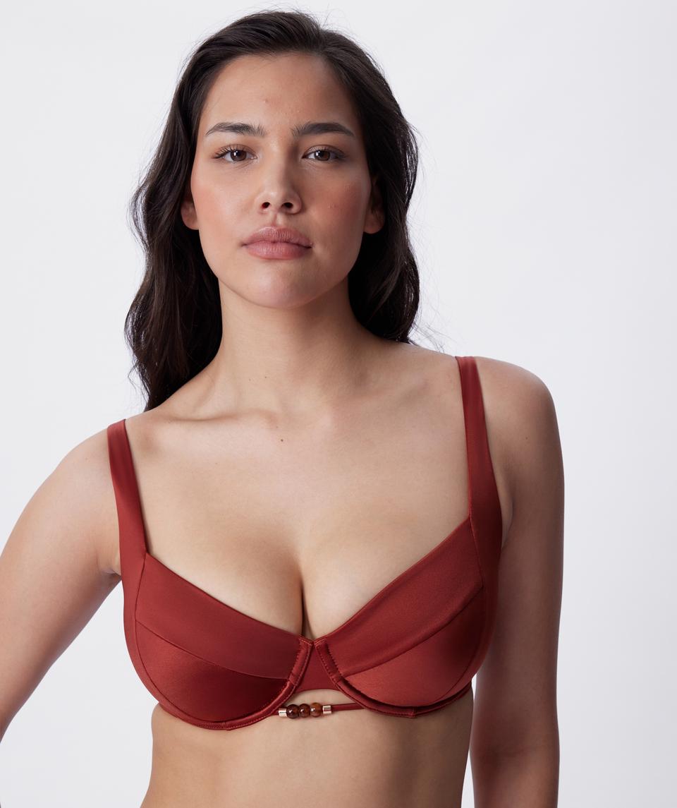 Corsica Full Cup Balconette Swim Top - Rust