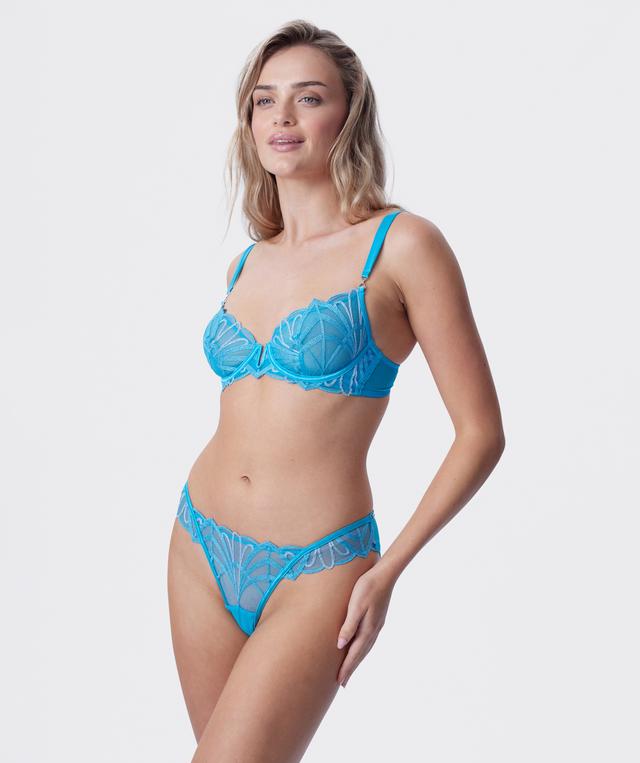 Vamp Damsel High Leg Brazilian Knicker - Blue