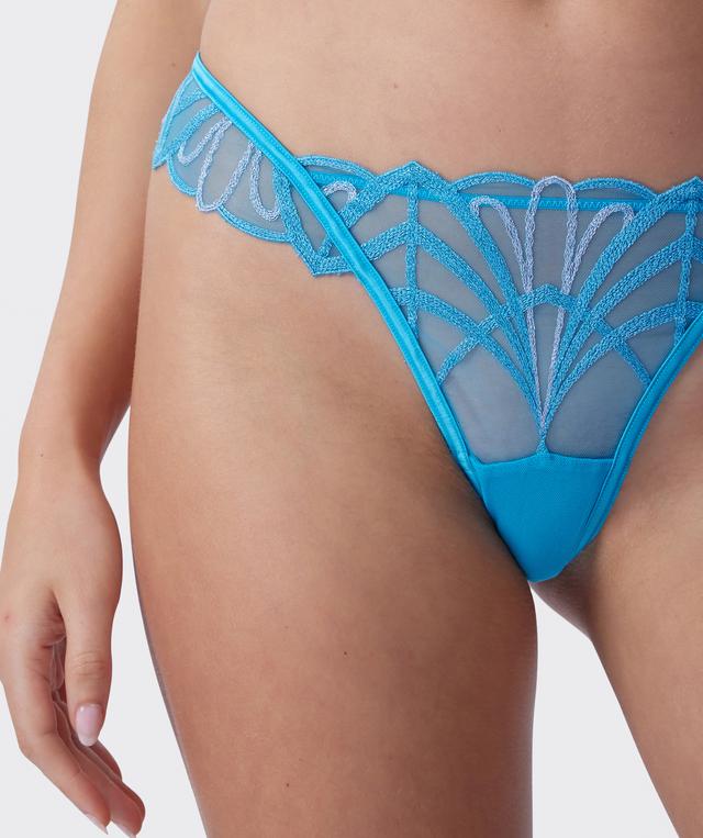 Vamp Damsel High Leg Brazilian Knicker - Blue