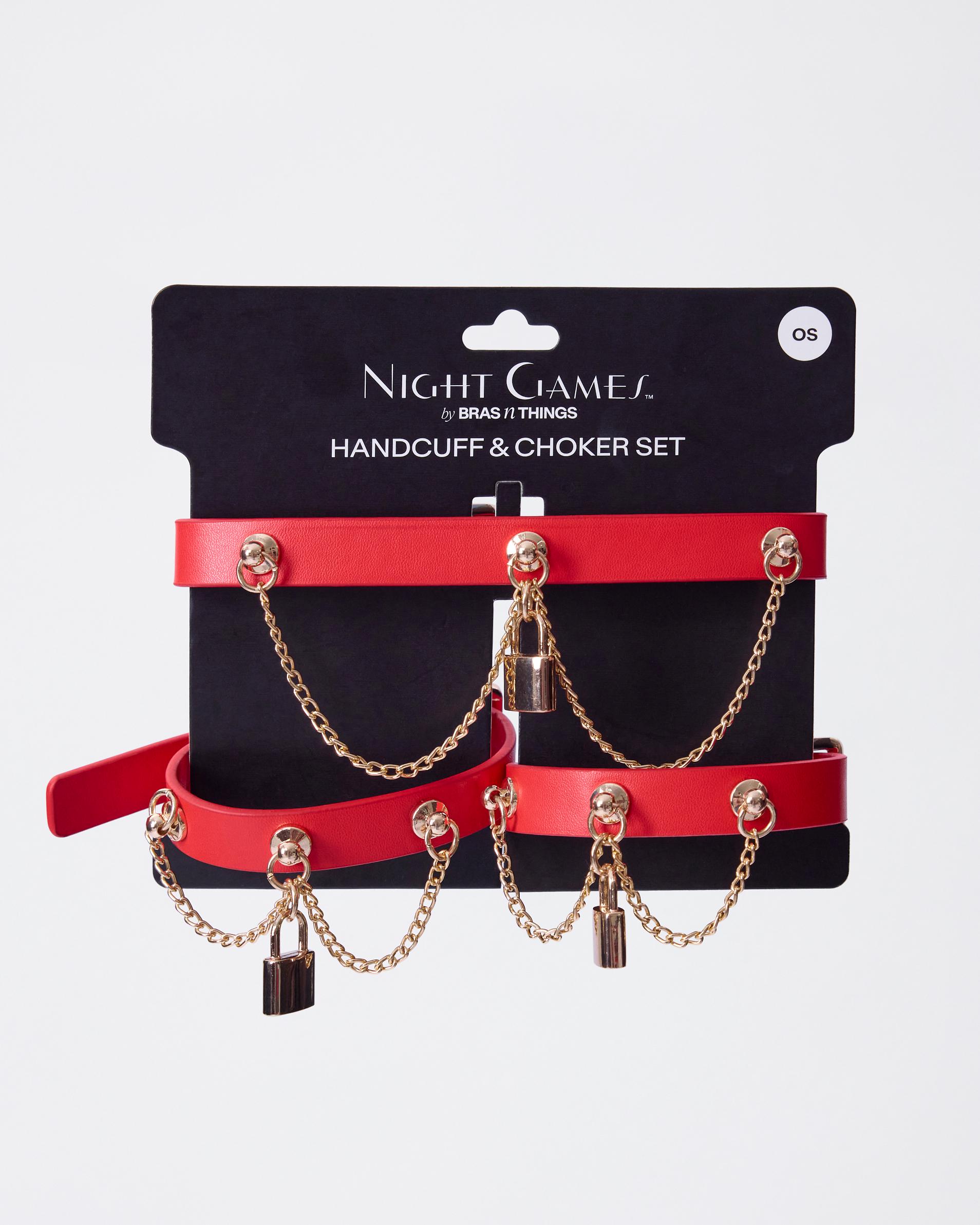 Bras N Things Night Games Love Lock Handcuffs & Choker Set | 11430601