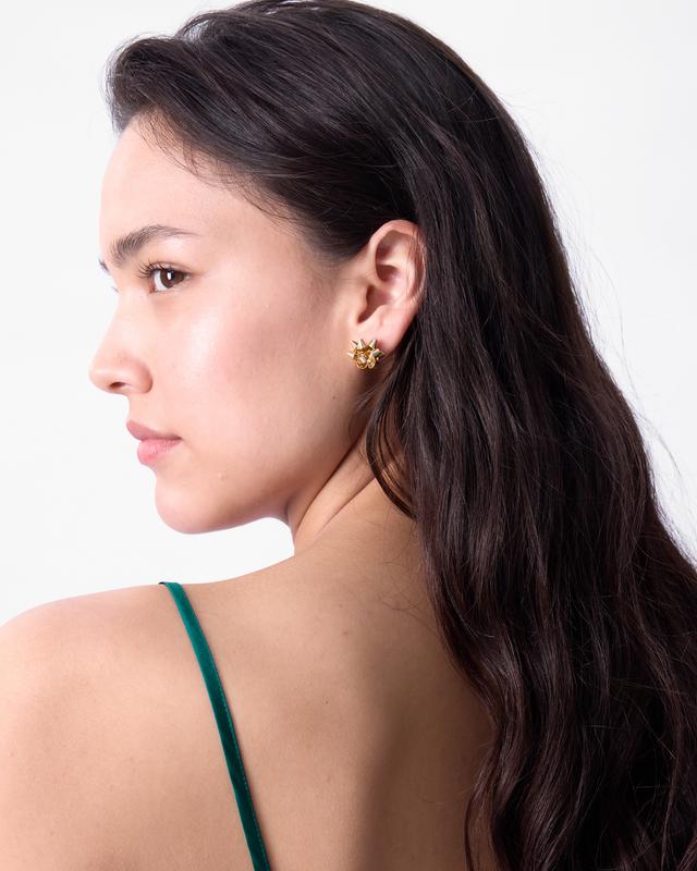Xmas Ribbon Earrings - Gold