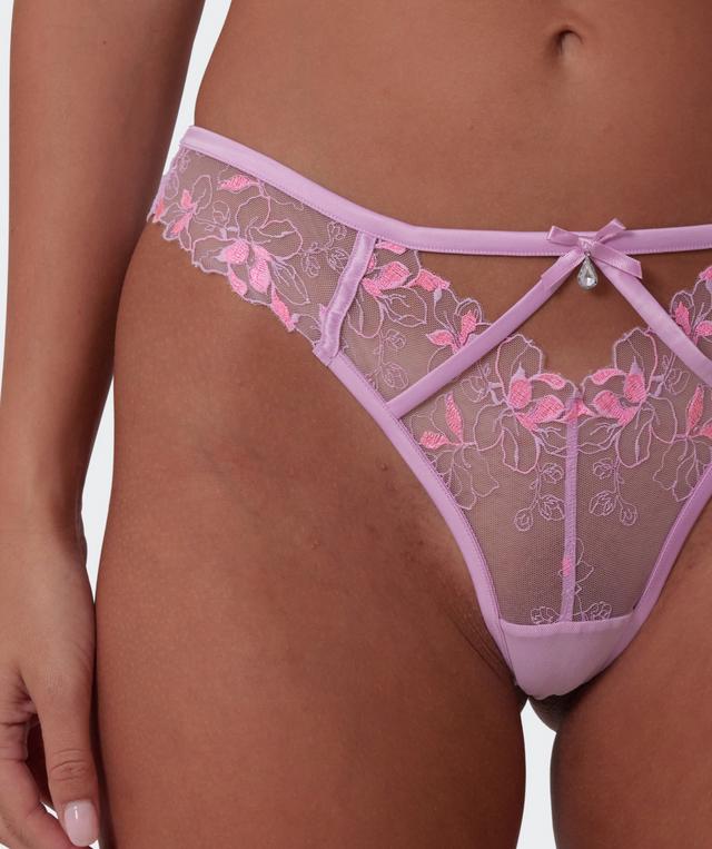 Enchanted Cherry Blossom Avenue Brazilian Knicker -Lilac / Pink