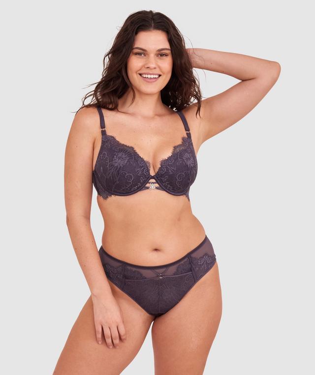 Ingrid High Waist Brazilian Knicker - Dark Grey