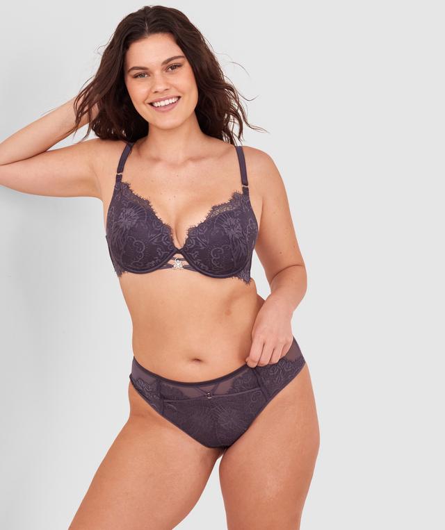 Ingrid High Waist Brazilian Knicker - Dark Grey