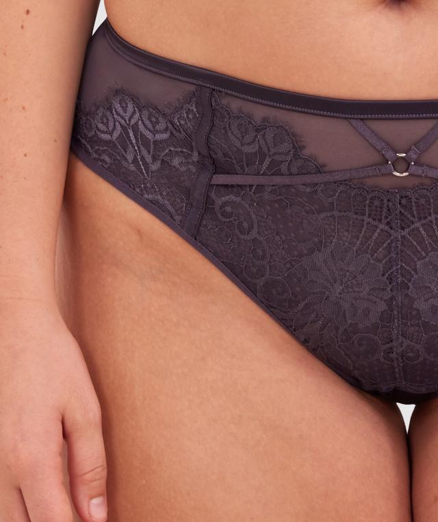 Ingrid High Waist Brazilian Knicker - Dark Grey