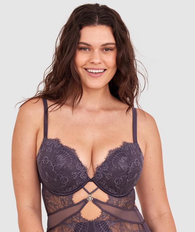 Ingrid Push Up Bodysuit - Dark Grey