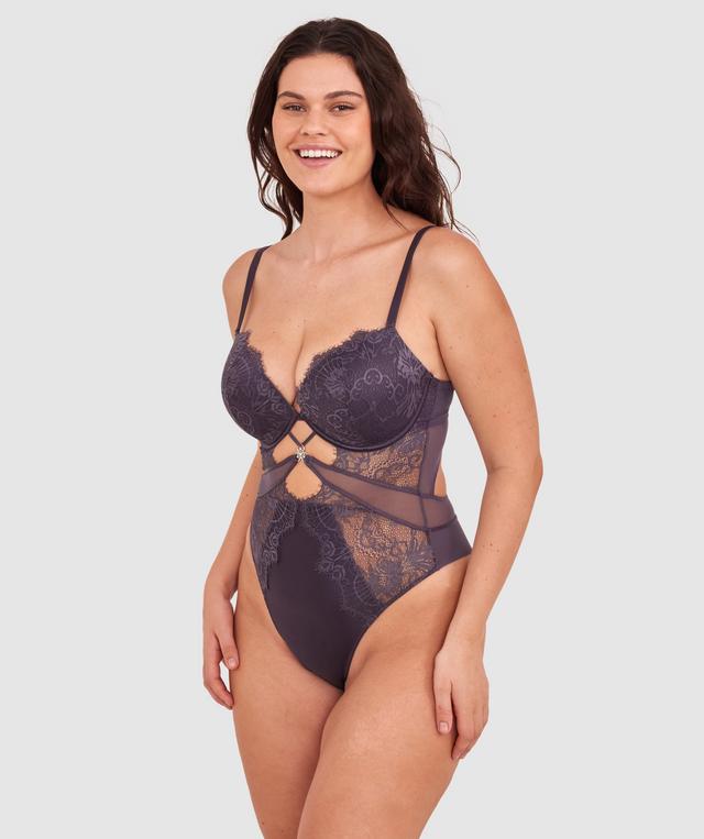 Ingrid Push Up Bodysuit - Dark Grey
