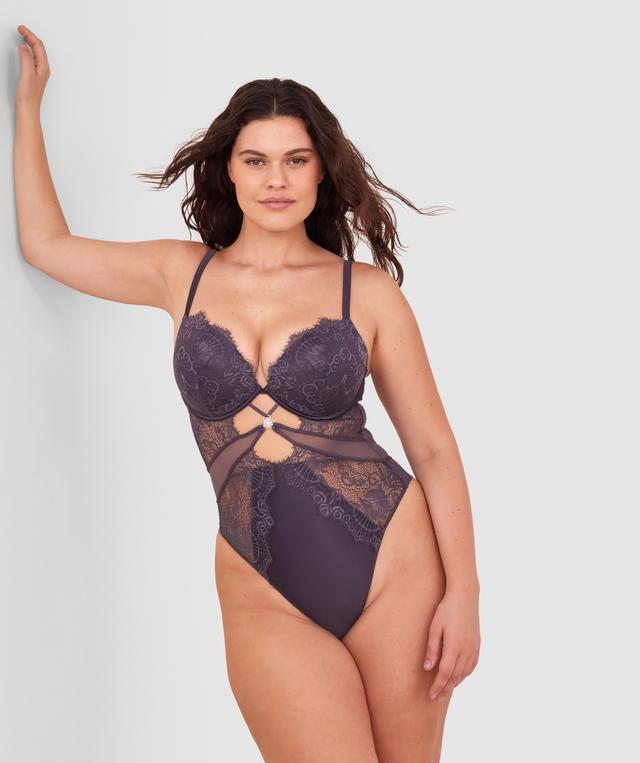 Ingrid Push Up Bodysuit - Dark Grey