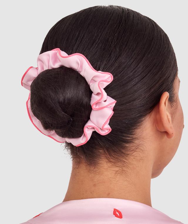 Scrunchie With Piping - Blush Pink/Red
