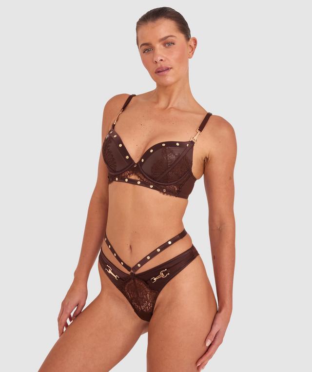 Vamp Giddy Up Push Up Bra - Dark Brown