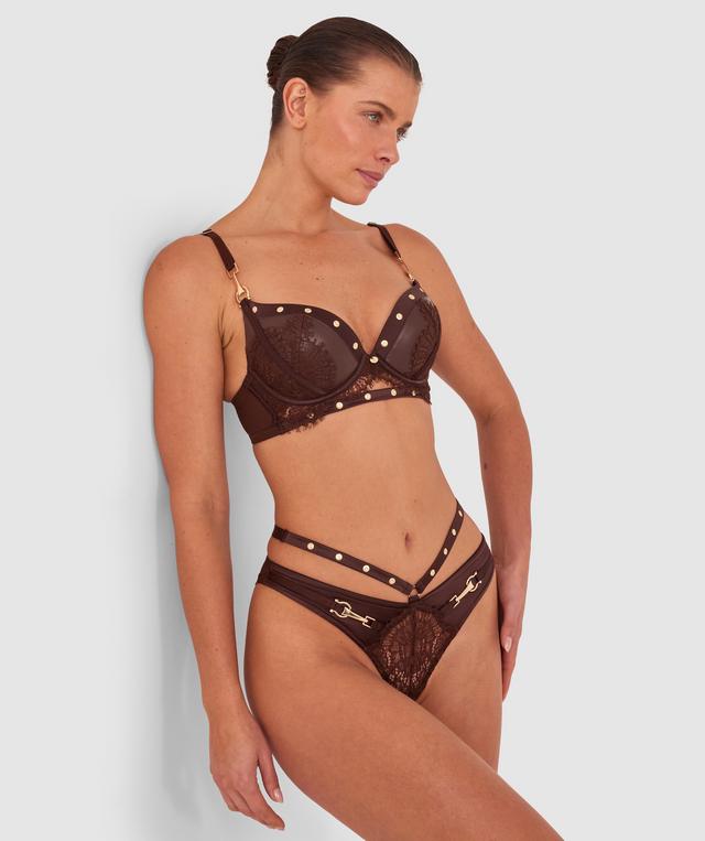 Vamp Giddy Up Push Up Bra - Dark Brown