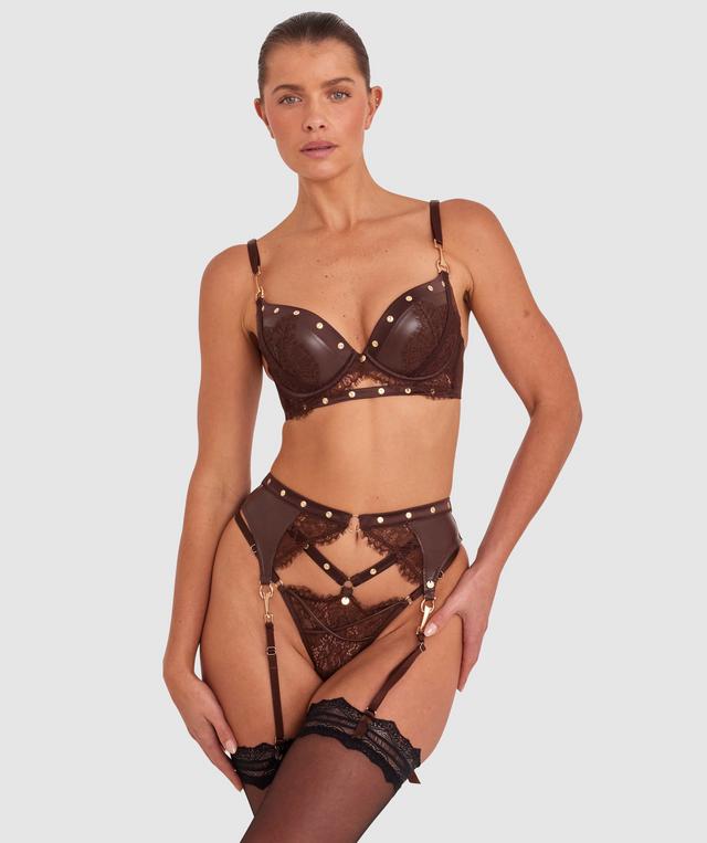 Vamp Giddy Up Suspender - Dark Brown