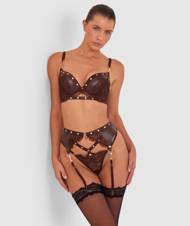Vamp Giddy Up Suspender - Dark Brown
