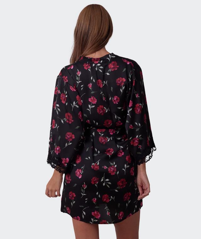 Bethany Short Wrap - Print Floral/Black
