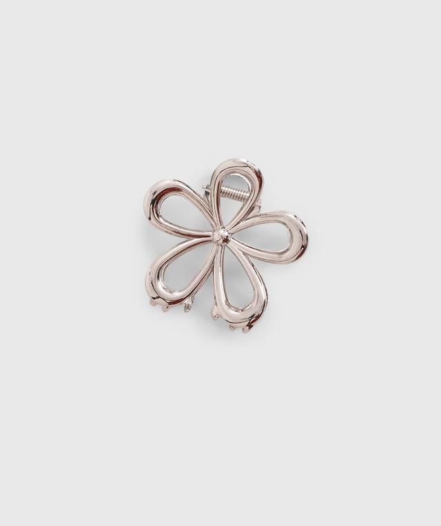 Metal Flower Hair Clip - Silver