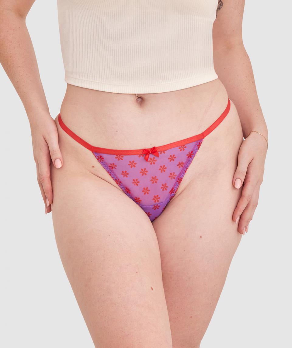 Milly High Leg String - Purple