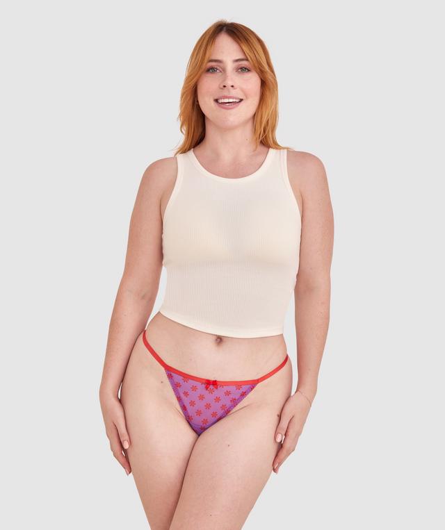 Milly High Leg String - Purple