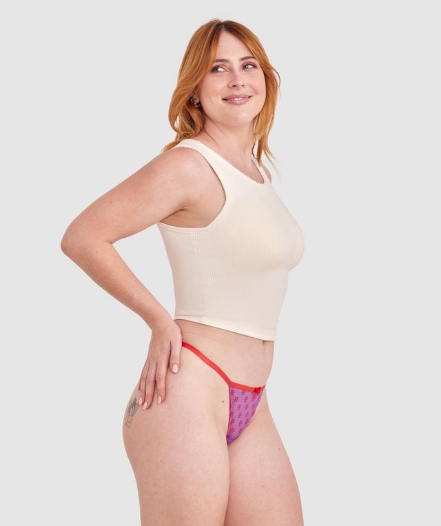 Milly High Leg String - Purple