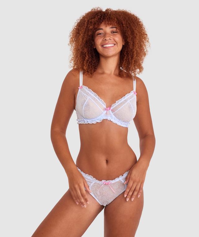 Beatrix Bra - Pale Blue/Pink