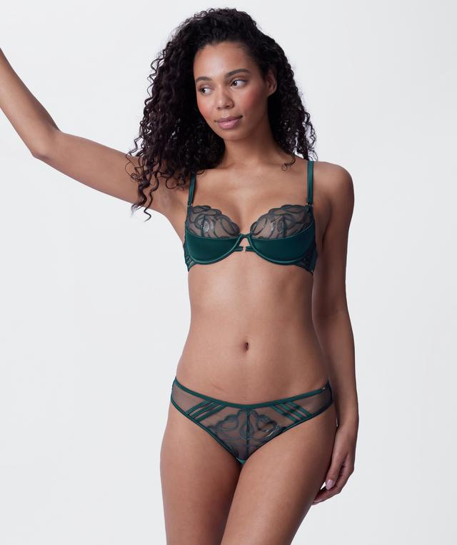 Vamp Heatwave High Leg Brazilian Knicker - Dark Green