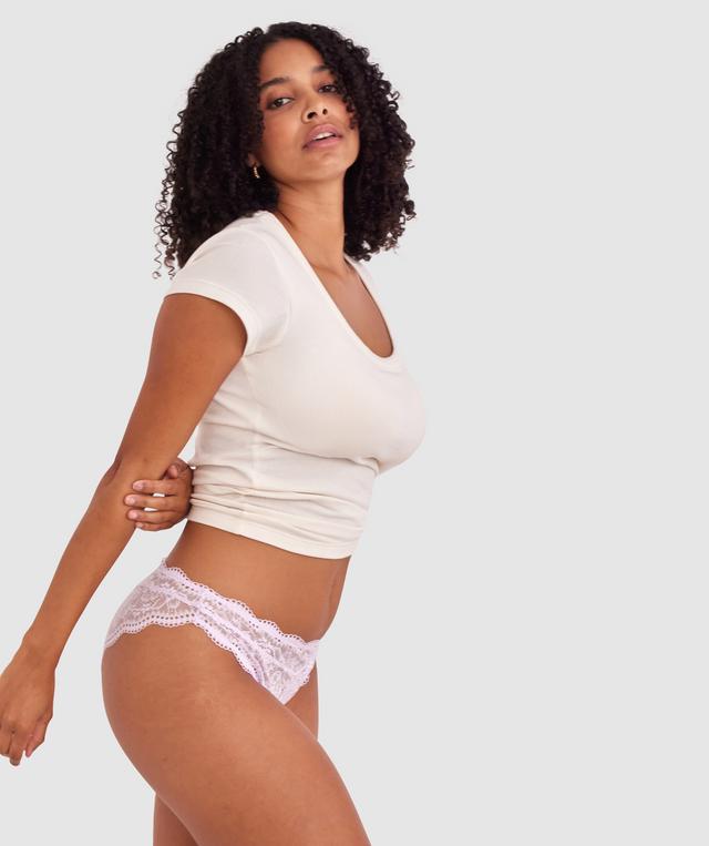 Sara High Leg G String - Lilac