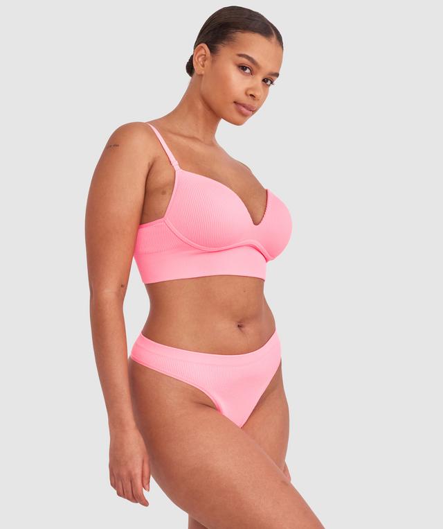 Rib Basics Push Up Wirefree - Pink