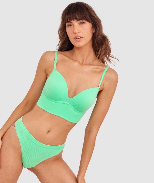 Rib Basics Push Up Wirefree - Mint Green