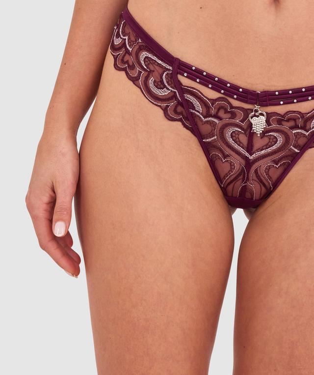 Vamp Love Hurts Brazilian Knicker - Berry