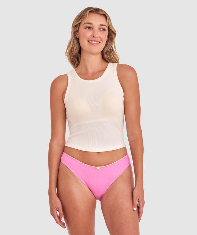 Georgie High Leg Brazilian Knicker - Pink/Yellow