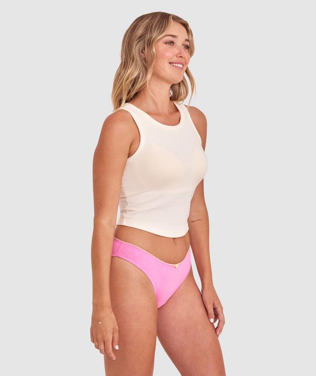 Georgie High Leg Brazilian Knicker - Pink/Yellow