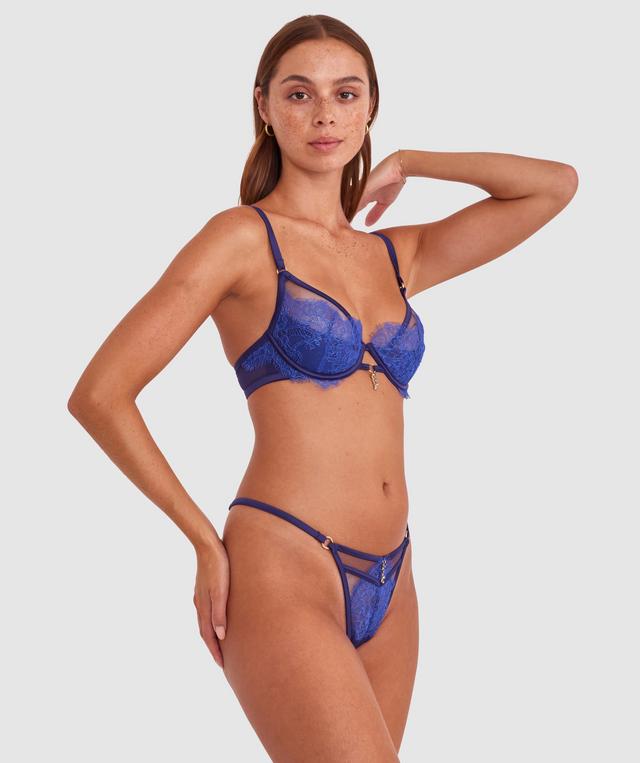 Vamp Eternity High Leg String - Dark Blue