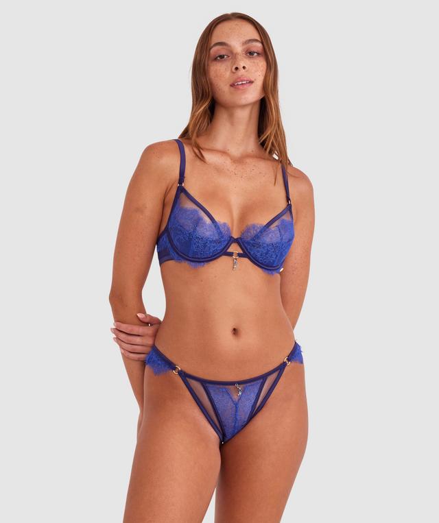 Vamp Eternity High Leg Brazilian Knicker - Dark Blue