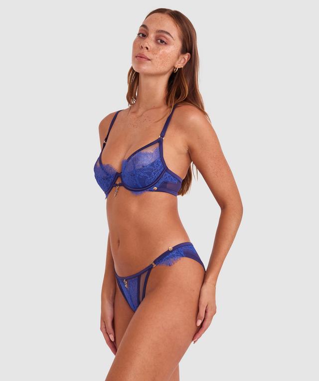 Vamp Eternity High Leg Brazilian Knicker - Dark Blue