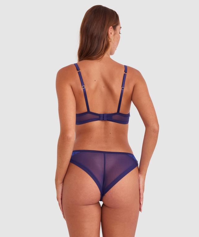 Vamp Eternity High Leg Brazilian Knicker - Dark Blue