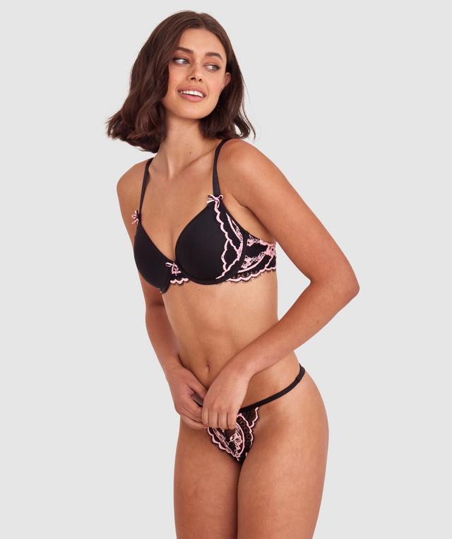 Bronte G String - Black/Light Pink