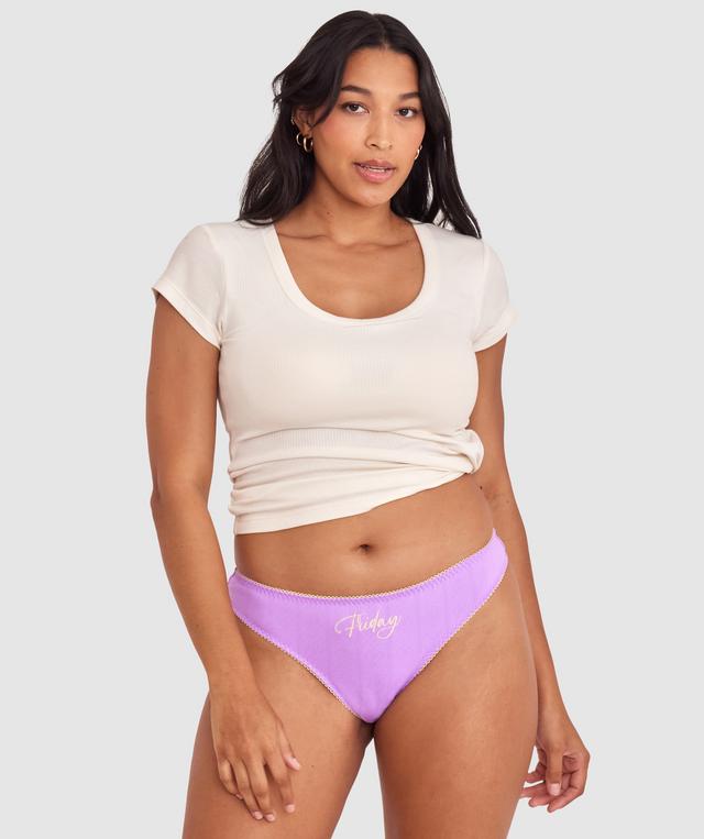Weekend G String - Light Purple/Light Yellow