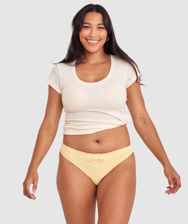Weekend G String - Light Yellow/Pink