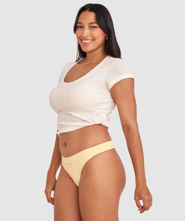 Weekend G String - Light Yellow/Pink