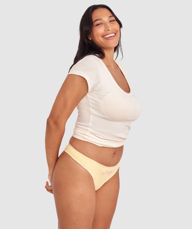 Weekend G String - Light Yellow/Pink