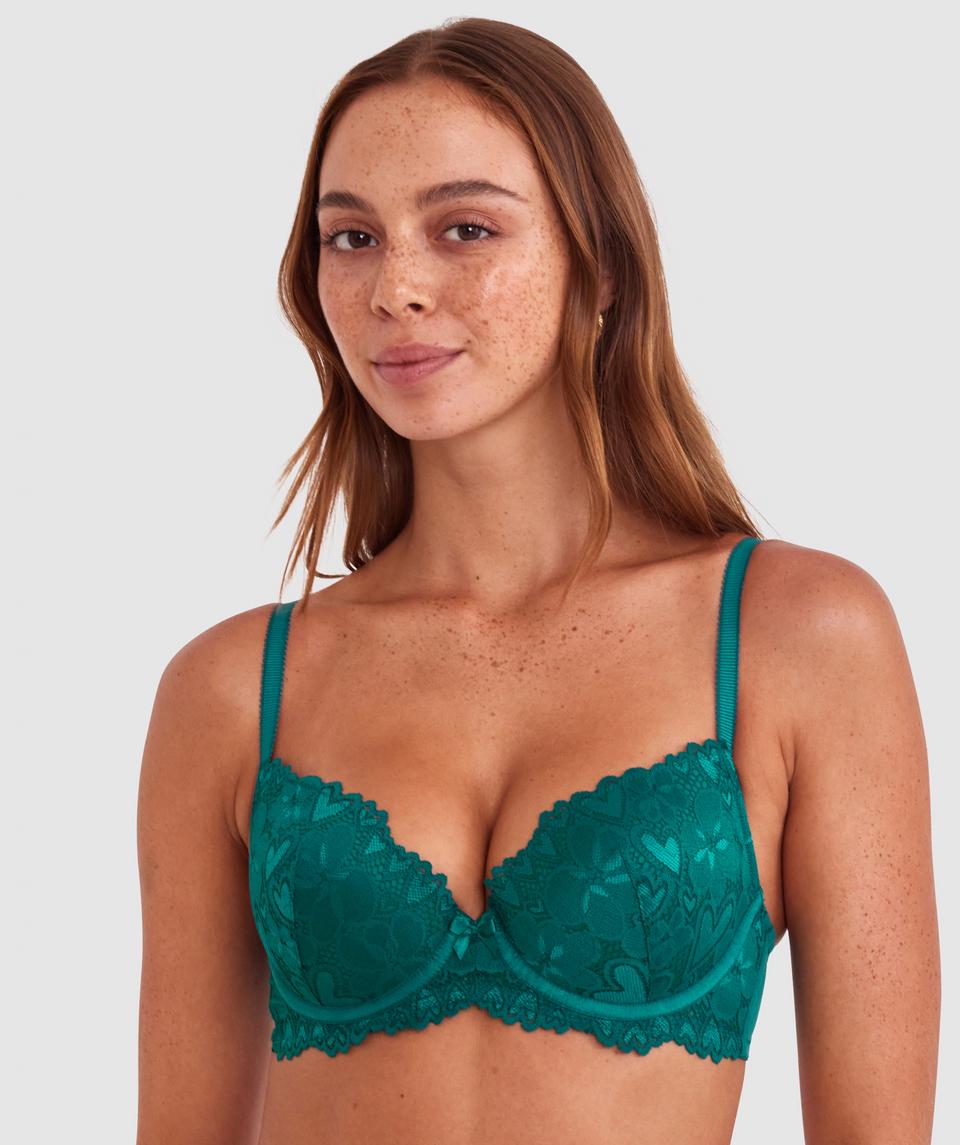Frankie Push Up Bra - Dark Green