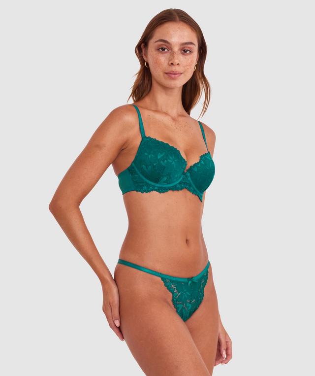 Frankie Push Up Bra - Dark Green