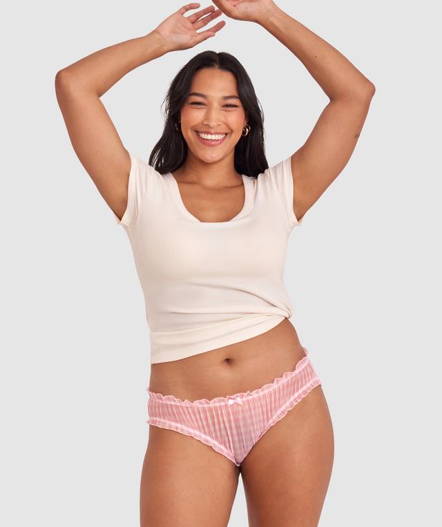 Dorothy Brazilian Knicker - Print Check/Pink