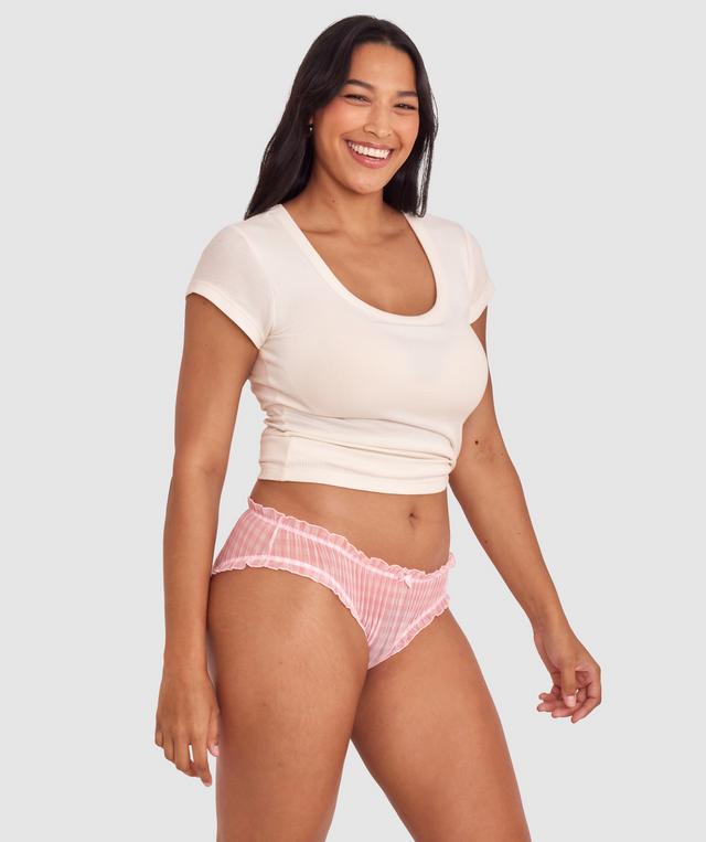 Dorothy Brazilian Knicker - Print Check/Pink