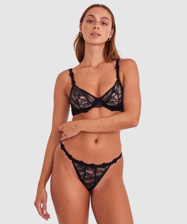 Monique Unlined Plunge Bra - Black