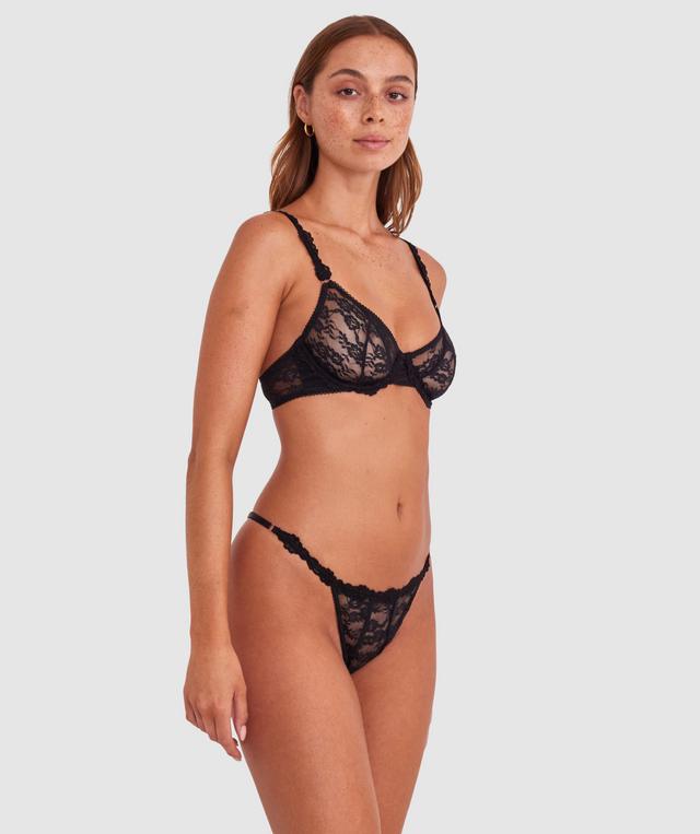 Monique Unlined Plunge Bra - Black