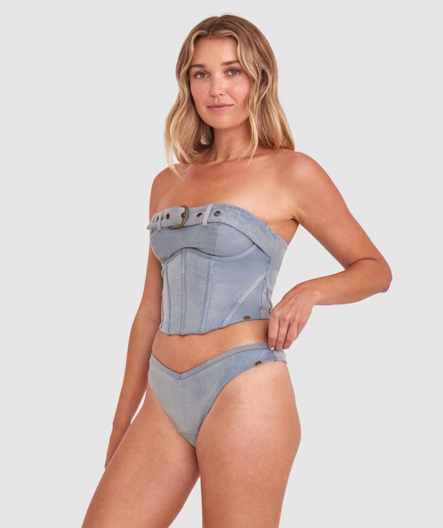 Vamp That's Hot High Leg G String - Grey