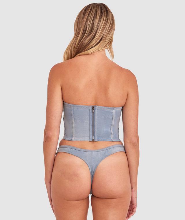 Vamp That's Hot High Leg G String - Grey