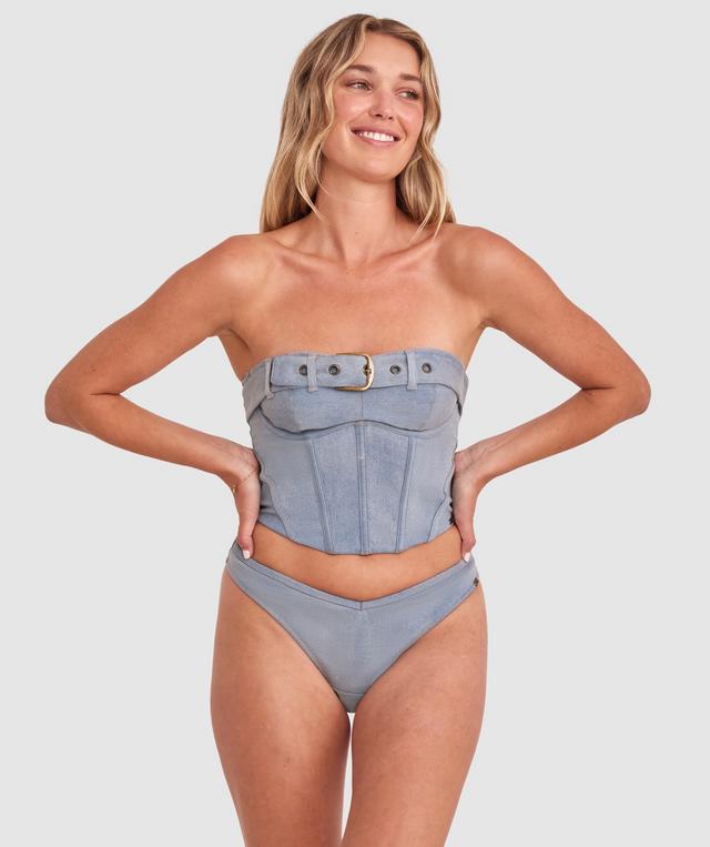 Vamp That's Hot High Leg G String - Grey