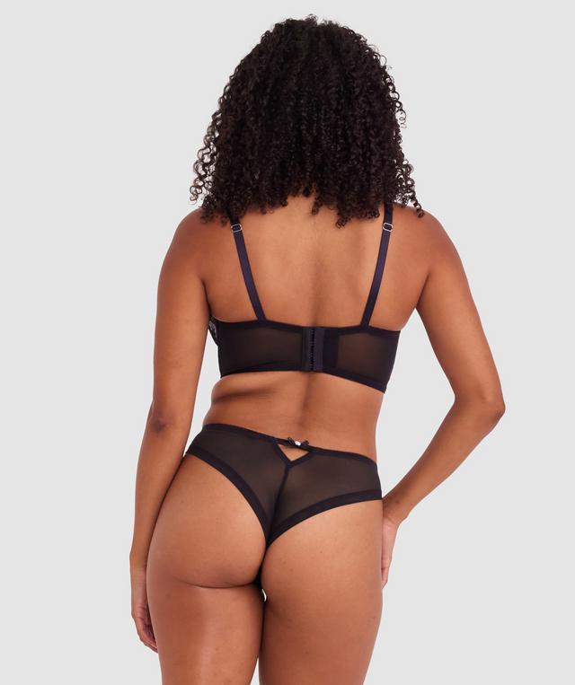 Enchanted All For You High Leg Brazilian Knicker - Black/ Light-Green